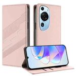 For Huawei P60 Art Embossed Multi-functional Wallet Retro Leather Phone Case(Pink)