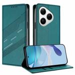 For Huawei Pura 80 Embossed Multi-functional Wallet Retro Leather Phone Case(Dark Green)