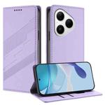 For Huawei Pura 80 Embossed Multi-functional Wallet Retro Leather Phone Case(Light Purple)