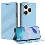 For Huawei Pura 80 Embossed Multi-functional Wallet Retro Leather Phone Case(Light Blue)