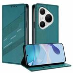 For Huawei Pura 80 Pro+ Embossed Multi-functional Wallet Retro Leather Phone Case(Dark Green)