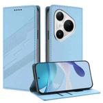 For Huawei Pura 80 Pro+ Embossed Multi-functional Wallet Retro Leather Phone Case(Light Blue)