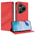 For Huawei Pura 80 Pro Ultra Embossed Multi-functional Wallet Retro Leather Phone Case(Red)