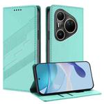 For Huawei Pura 80 Pro Ultra Embossed Multi-functional Wallet Retro Leather Phone Case(Mint Green)