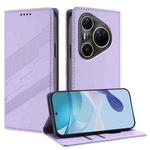 For Huawei Pura 80 Pro Ultra Embossed Multi-functional Wallet Retro Leather Phone Case(Light Purple)
