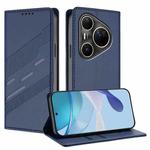 For Huawei Pura 80 Pro Ultra Embossed Multi-functional Wallet Retro Leather Phone Case(Dark Blue)