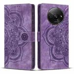 For Redmi A3 / Poco C61 4G Mandala Embossed Retro Frosted Leather Phone Case(Purple)