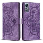 For Redmi Note 11S / 12S Mandala Embossed Retro Frosted Leather Phone Case(Purple)