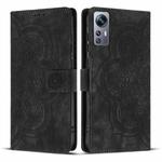 For Redmi Note 11S / 12S Mandala Embossed Retro Frosted Leather Phone Case(Black)