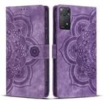 For Redmi Note 11 Pro 4G / 5G Mandala Embossed Retro Frosted Leather Phone Case(Purple)