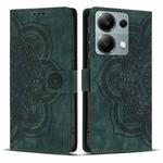 For Redmi Note 13 Pro 4G Mandala Embossed Retro Frosted Leather Phone Case(Green)