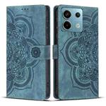 For Redmi Note 13 Pro 5G Mandala Embossed Retro Frosted Leather Phone Case(Blue)
