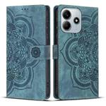 For Redmi Note 14 5G Mandala Embossed Retro Frosted Leather Phone Case(Blue)