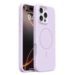 For iPhone 16 Pro Burom Integrated Button Liquid Silicone Phone MagSafe Case(Bean Purple)