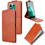 For Infinix Note 50x Magnetic Vertical Flip Leather Phone Case with Buckle(Brown)