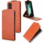For Infinix GT 30 Pro Magnetic Vertical Flip Leather Phone Case with Buckle(Brown)