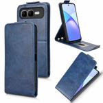 For Infinix Smart 10 Plus 4G Magnetic Vertical Flip Leather Phone Case with Buckle(Blue)