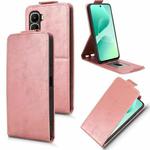 For Infinix Hot 60i 4G / Hot 60 5G Magnetic Vertical Flip Leather Phone Case with Buckle(Rose Gold)