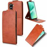 For Infinix Hot 60i 4G / Hot 60 5G Magnetic Vertical Flip Leather Phone Case with Buckle(Brown)