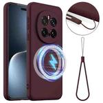For Honor Magic7 Pro Shockproof Silicone Magsafe Phone Case(Plum Color)