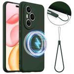 For Honor 400 Pro Global 160.8mm Shockproof Silicone Magsafe Phone Case(Dark Green)