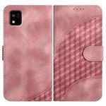 For Kyocera Kantan Sumaho3 A205KC YX0060 Elephant Head Embossed Phone Leather Case with Lanyard(Pink)