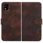 For Kyocera Kantan Sumaho3 A205KC YX0060 Elephant Head Embossed Phone Leather Case with Lanyard(Coffee)