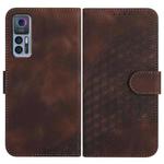 For TCL 30 5G / 30+ YX0060 Elephant Head Embossed Phone Leather Case with Lanyard(Coffee)