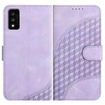 For TCL 30T YX0060 Elephant Head Embossed Phone Leather Case with Lanyard(Light Purple)