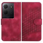 For TCL 503 YX0060 Elephant Head Embossed Phone Leather Case with Lanyard(Rose Red)