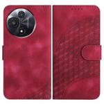 For TCL 60R 5G YX0060 Elephant Head Embossed Phone Leather Case with Lanyard(Rose Red)