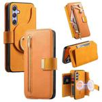 For Samsung Galaxy A54 5G Ring Zipper Wallet RFID Blocking MagSafe Leather Phone Case(Orange)