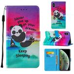 For iPhone X / XS Cross Texture Painting Pattern Horizontal Flip Leather Case with Holder & Card Slots & Wallet & Lanyard(Sleeping Baby)