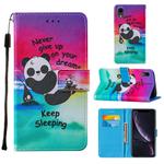 For iPhone XR Cross Texture Painting Pattern Horizontal Flip Leather Case with Holder & Card Slots & Wallet & Lanyard(Sleeping Baby)