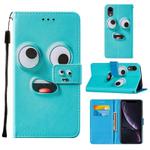 For iPhone XR Cross Texture Painting Pattern Horizontal Flip Leather Case with Holder & Card Slots & Wallet & Lanyard(Big Eyed)