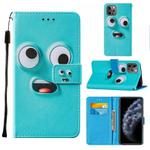 For iPhone 11 Pro Cross Texture Painting Pattern Horizontal Flip Leather Case with Holder & Card Slots & Wallet & Lanyard(Big Eyed)