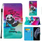 For iPhone 11 Pro Max Cross Texture Painting Pattern Horizontal Flip Leather Case with Holder & Card Slots & Wallet & Lanyard(Sleeping Baby)