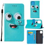 For iPhone 12 / 12 Pro Cross Texture Painting Pattern Horizontal Flip Leather Case with Holder & Card Slots & Wallet & Lanyard(Big Eyed)