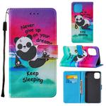 For iPhone 12 Pro Max Cross Texture Painting Pattern Horizontal Flip Leather Case with Holder & Card Slots & Wallet & Lanyard(Sleeping Baby)