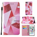 For iPod Touch 7 / 6 / 5 Cross Texture Painting Pattern Horizontal Flip Leather Case with Holder & Card Slots & Wallet & Lanyard(Pink Diamond)