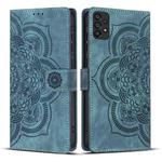 For Samsung Galaxy A53 5G Mandala Embossed Retro Frosted Leather Phone Case(Blue)