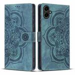 For Samsung Galaxy A07 4G / A06 4G Mandala Embossed Retro Frosted Leather Phone Case(Blue)