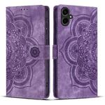For Samsung Galaxy A07 4G / A06 4G Mandala Embossed Retro Frosted Leather Phone Case(Purple)