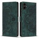 For Samsung Galaxy S25 FE 5G Mandala Embossed Retro Frosted Leather Phone Case(Green)