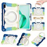 For Honor Pad X9 / X8a Armor Portable Rotating Ring Holder Silicone Tablet Case(Colorful Blue)