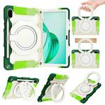 For Honor Pad X9 / X8a Armor Portable Rotating Ring Holder Silicone Tablet Case(Colorful Green)