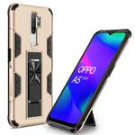 For Oppo A5 (2020) Soldier Armor Shockproof TPU + PC Magnetic Protective Case with Holder(Gold)