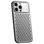 For iPhone 15 Pro Max Honeycomb Radiating Alloy Phone Case(Space Silver)