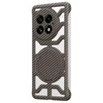 For OnePlus 13 Hollow Carbon Fiber Rotating Bracket MagSafe Phone Case(Gold)