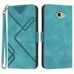 For Kyocera Basio 4 / Kantan Sumaho 2 A001KC Line Pattern Skin Feel Leather Phone Case(Light Blue)